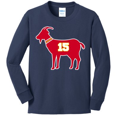 Mahomes Goat G.O.A.T Football Fan Kids Long Sleeve Shirt