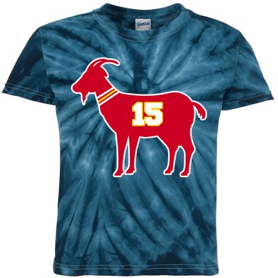 Mahomes Goat G.O.A.T Football Fan Kids Tie-Dye T-Shirt