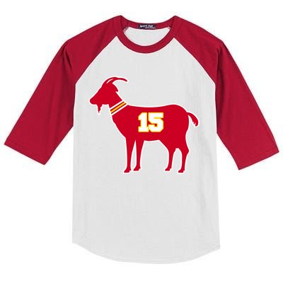 Mahomes Goat G.O.A.T Football Fan Kids Colorblock Raglan Jersey