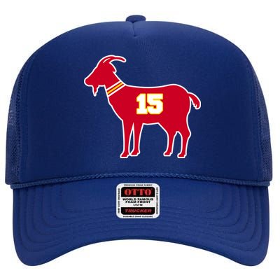 Mahomes Goat G.O.A.T Football Fan High Crown Mesh Back Trucker Hat