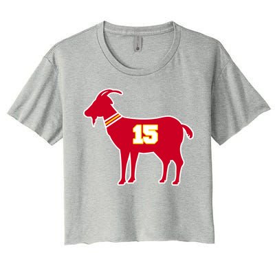 Mahomes Goat G.O.A.T Football Fan Women's Crop Top Tee