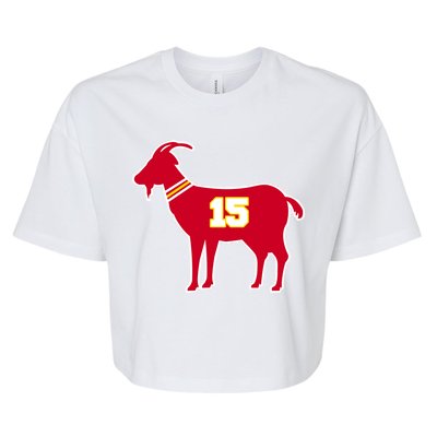 Mahomes Goat G.O.A.T Football Fan Bella+Canvas Jersey Crop Tee