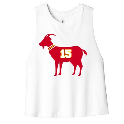 Mahomes Goat G.O.A.T Football Fan Women's Racerback Cropped Tank