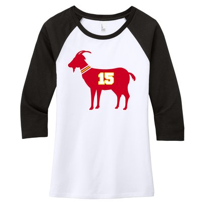 Mahomes Goat G.O.A.T Football Fan Women's Tri-Blend 3/4-Sleeve Raglan Shirt