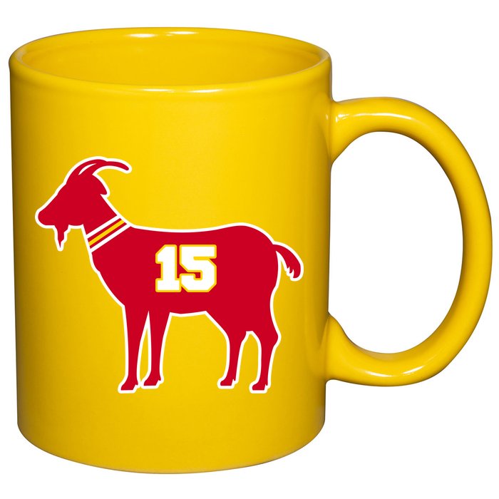 Mahomes Goat G.O.A.T Football Fan 11oz C Handle Ceramic Mug