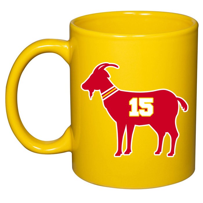 Mahomes Goat G.O.A.T Football Fan 11oz C Handle Ceramic Mug