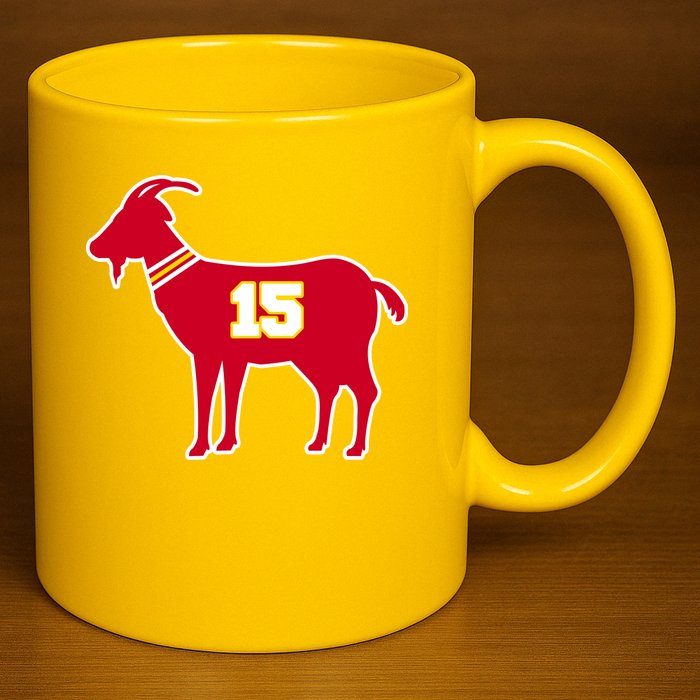 Mahomes Goat G.O.A.T Football Fan 11oz C Handle Ceramic Mug
