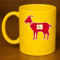 Mahomes Goat G.O.A.T Football Fan 11oz C Handle Ceramic Mug