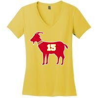 Mahomes Goat G.O.A.T Football Fan Women's V-Neck T-Shirt