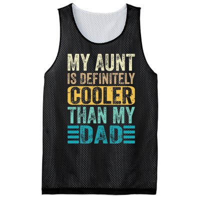 My Aunt Is Definitely Cooler Than My Dad Cool Auntie Funny Mesh Reversible Basketball Jersey Tank