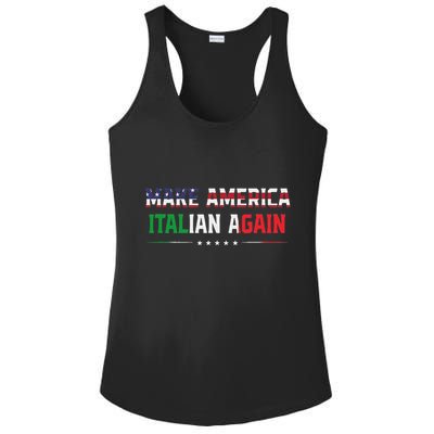 Make America Italian Again Funny Usa Patriotic Party Ladies PosiCharge Competitor Racerback Tank