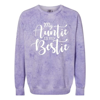 My Auntie Is My Bestie Baby Colorblast Crewneck Sweatshirt