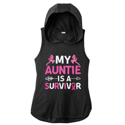 My Auntie Is A Survivor October Breast Cancer Awareness Day Ladies PosiCharge Tri-Blend Wicking Draft Hoodie Tank