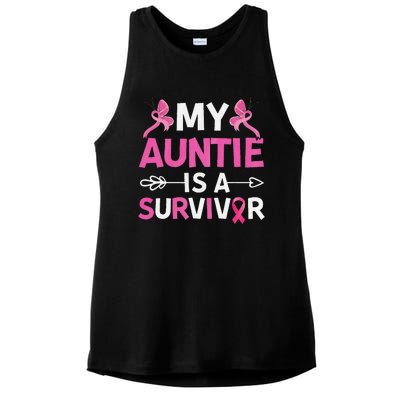 My Auntie Is A Survivor October Breast Cancer Awareness Day Ladies PosiCharge Tri-Blend Wicking Tank