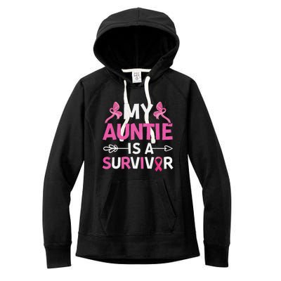 My Auntie Is A Survivor October Breast Cancer Awareness Day Women's Fleece Hoodie