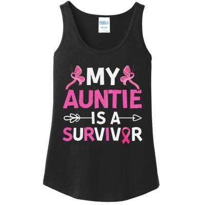 My Auntie Is A Survivor October Breast Cancer Awareness Day Ladies Essential Tank