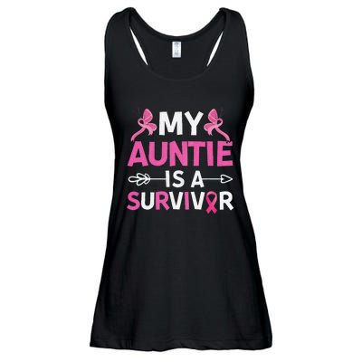 My Auntie Is A Survivor October Breast Cancer Awareness Day Ladies Essential Flowy Tank