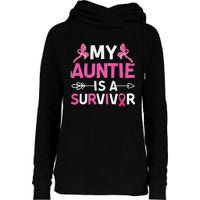 My Auntie Is A Survivor October Breast Cancer Awareness Day Womens Funnel Neck Pullover Hood