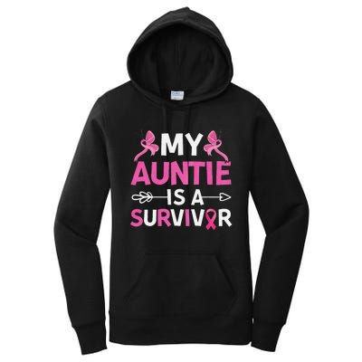 My Auntie Is A Survivor October Breast Cancer Awareness Day Women's Pullover Hoodie