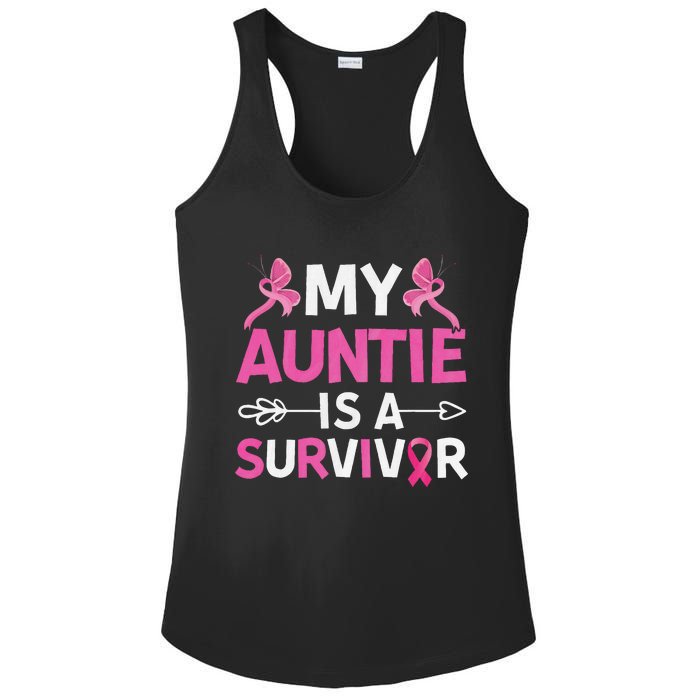 My Auntie Is A Survivor October Breast Cancer Awareness Day Ladies PosiCharge Competitor Racerback Tank