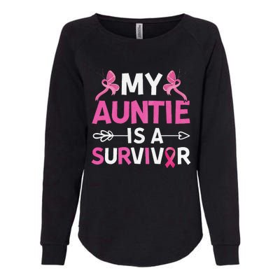 My Auntie Is A Survivor October Breast Cancer Awareness Day Womens California Wash Sweatshirt