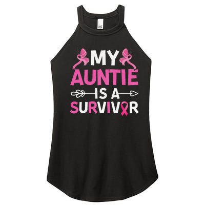 My Auntie Is A Survivor October Breast Cancer Awareness Day Women's Perfect Tri Rocker Tank