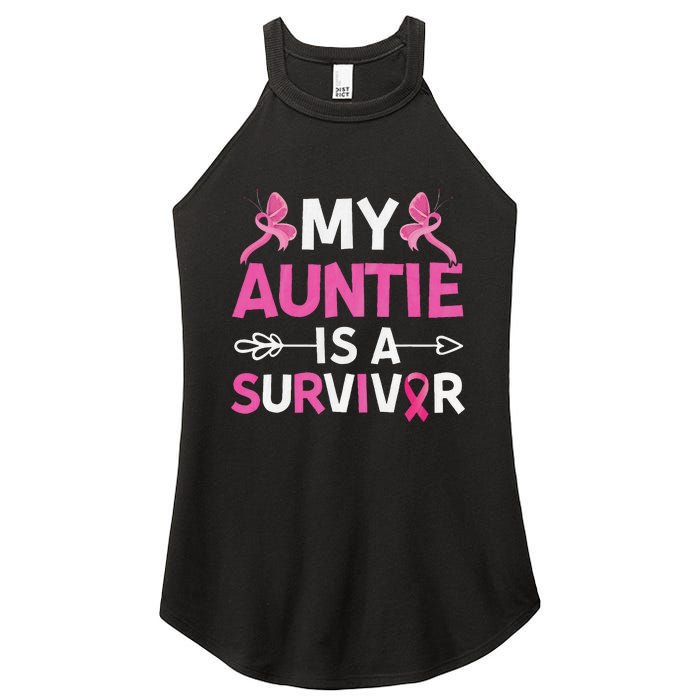 My Auntie Is A Survivor October Breast Cancer Awareness Day Women's Perfect Tri Rocker Tank