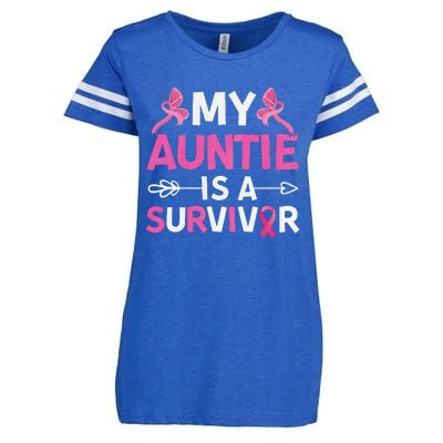 My Auntie Is A Survivor October Breast Cancer Awareness Day Enza Ladies Jersey Football T-Shirt