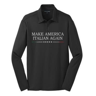 Make America Italian Again Silk Touch Performance Long Sleeve Polo