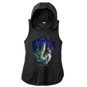 Mohawk American Indian Tribe Wolf Pride Howling Tribute Gift Ladies PosiCharge Tri-Blend Wicking Draft Hoodie Tank