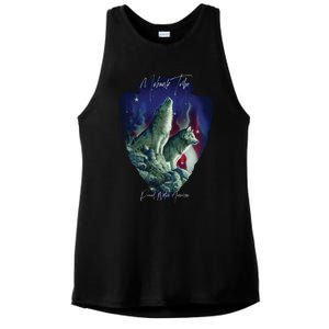 Mohawk American Indian Tribe Wolf Pride Howling Tribute Gift Ladies PosiCharge Tri-Blend Wicking Tank