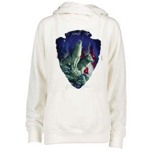 Mohawk American Indian Tribe Wolf Pride Howling Tribute Gift Womens Funnel Neck Pullover Hood