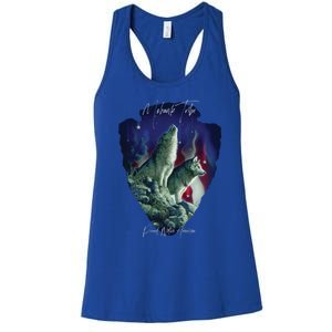 Mohawk American Indian Tribe Wolf Pride Howling Tribute Gift Women's Racerback Tank