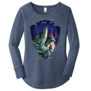 Mohawk American Indian Tribe Wolf Pride Howling Tribute Gift Women's Perfect Tri Tunic Long Sleeve Shirt