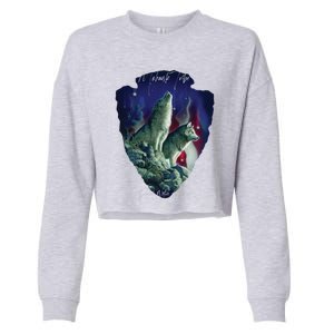 Mohawk American Indian Tribe Wolf Pride Howling Tribute Gift Cropped Pullover Crew