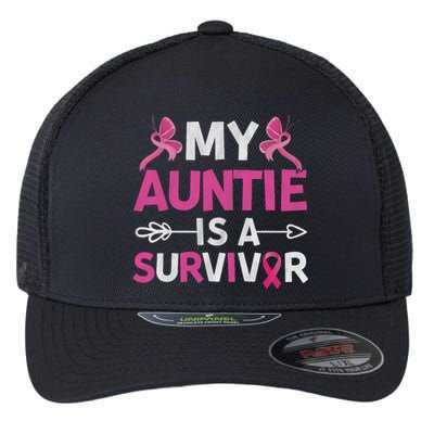 My Auntie Is A Survivor October Breast Cancer Awareness Day Flexfit Unipanel Trucker Cap