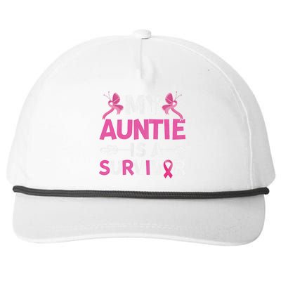 My Auntie Is A Survivor October Breast Cancer Awareness Day Snapback Five-Panel Rope Hat