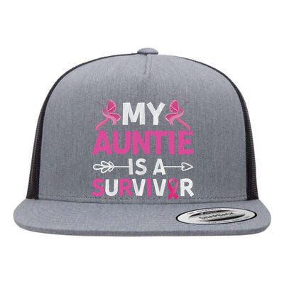 My Auntie Is A Survivor October Breast Cancer Awareness Day Flat Bill Trucker Hat