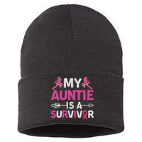 My Auntie Is A Survivor October Breast Cancer Awareness Day Sustainable Knit Beanie