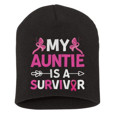 My Auntie Is A Survivor October Breast Cancer Awareness Day Short Acrylic Beanie