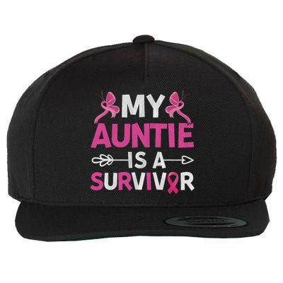 My Auntie Is A Survivor October Breast Cancer Awareness Day Wool Snapback Cap