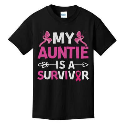 My Auntie Is A Survivor October Breast Cancer Awareness Day Kids T-Shirt