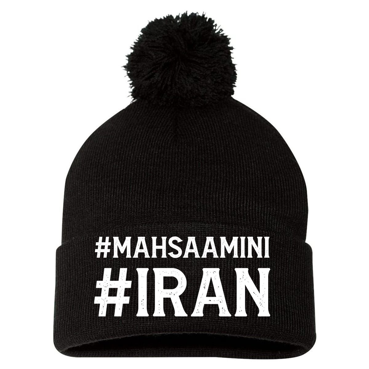 Mahsa Amini Iran Justice Pom Pom 12in Knit Beanie