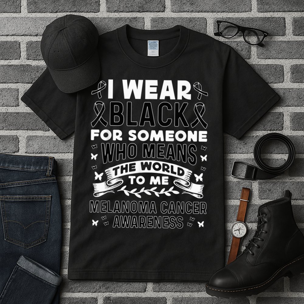Melanoma Awareness I wear black Melanoma Cancer Awareness Tall T-Shirt