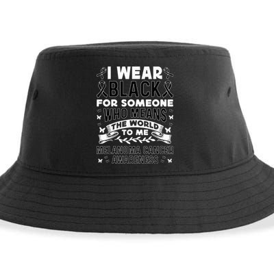 Melanoma Awareness I wear black Melanoma Cancer Awareness Sustainable Bucket Hat