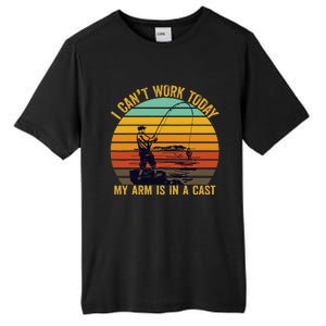 My Arm Is In A Cast Funny Fishing Gifts  Fisherman Tall Fusion ChromaSoft Performance T-Shirt