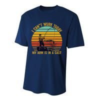 My Arm Is In A Cast Funny Fishing Gifts  Fisherman Performance Sprint T-Shirt