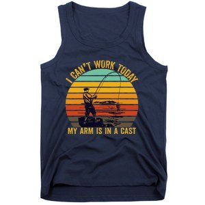 My Arm Is In A Cast Funny Fishing Gifts  Fisherman Tank Top