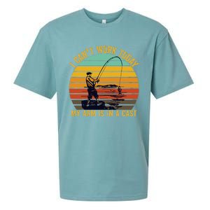 My Arm Is In A Cast Funny Fishing Gifts  Fisherman Sueded Cloud Jersey T-Shirt