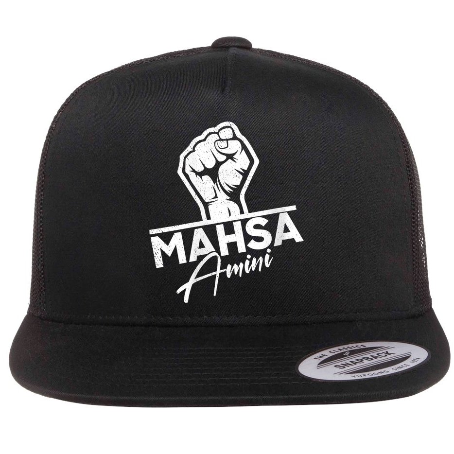 Mahsa Amini Iran MAHSAAMINI Flat Bill Trucker Hat